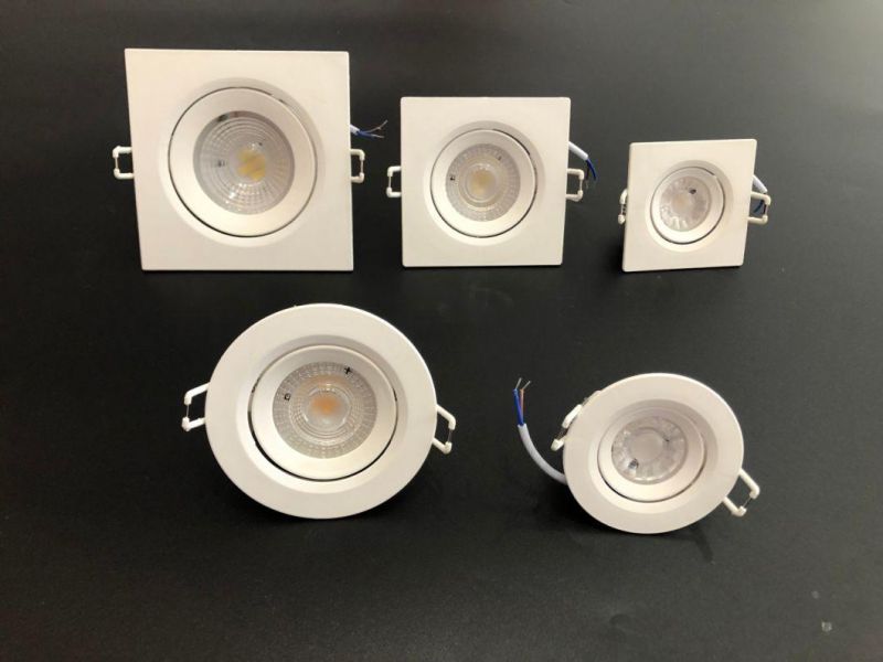 Blister Packing CCT Selectable Square LED Spot Ceiling Down Light Mini Spot 3W 5W 7W LED Recessed Spotlight