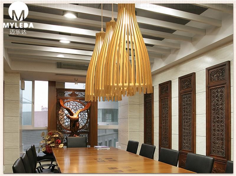 Industrial Style Loft Wood Pendant Chandelier Lighting Fixture