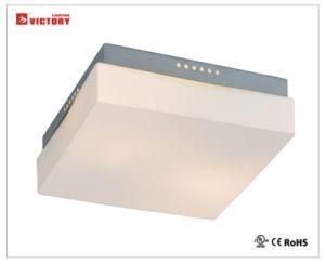 Design Modern Square Glass Bedside LED Ceiling Light for Living Room