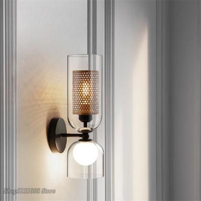 Nordic Iron Net Glass Wall Lamps Hotel Cafe Corridor Aisle Modern LED Wall Light Sconce (WH-OR-29)