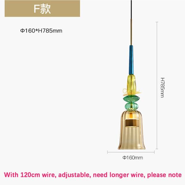 Nordic Colorful Pendant Lights Home Decorative Lighting Living Room Bedroom Indoor Glass Hanging Lamp (WH-GP-36)