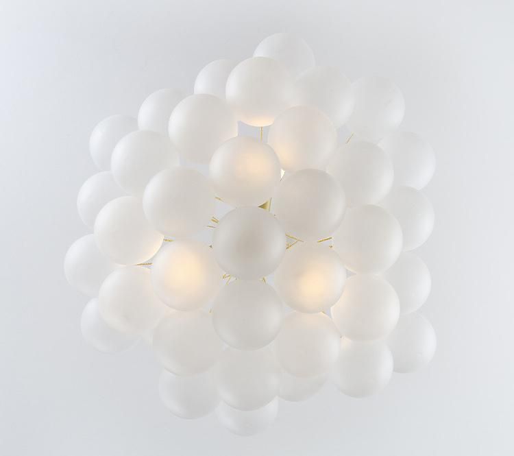White Glass Ball Chandelier Living Room Bedroom Bedside Lamp Dining Room Lamp