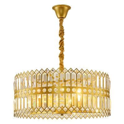 Luxury Decoration Gold Height Adjustable Customization Modern Gold Crystal Big Chandelier Luxury Crystals for Hotel Lobby Contem