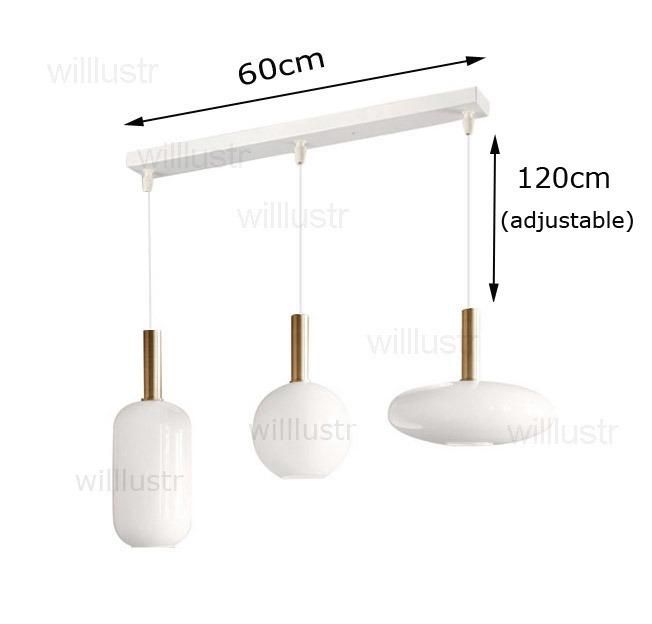 Nordic Glass Pendant Light Round Oval Cylinder Milk White Pendant Light Hotel Restaurant Study Pendant Light (WH-AP-121)