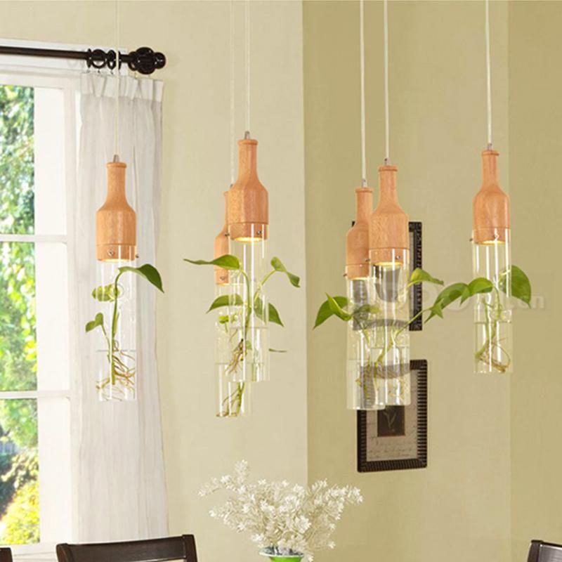 LED Creative Restaurant Bar Counter with Aquatic Plant Garden Pendant Lamp