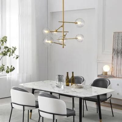 Golden Branched Glass Dining Room Chandelier Living Room Study Lighting