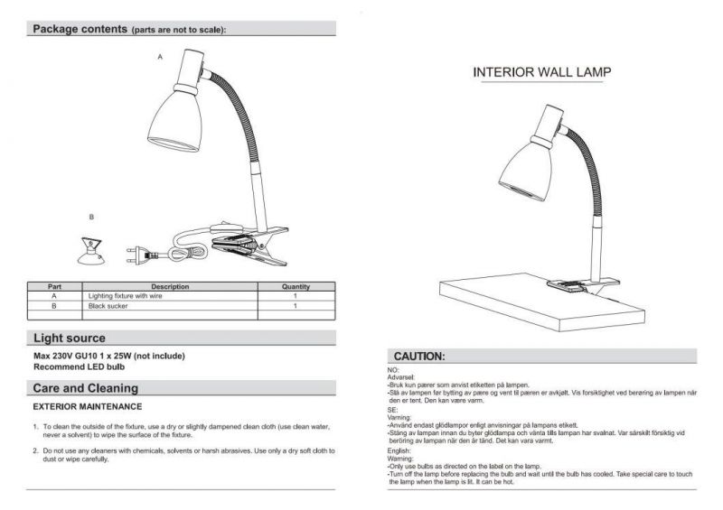 Clip on Light Desk Lamp Eye-Caring Table Lamps Gooseneck Reading Light Portable Reading Book Light Clamp Light Study for Bedroom and Office Home (Matt White)