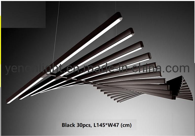 Piano Key Lamp Body Design Fishbone Style LED Iiron Pendant Light