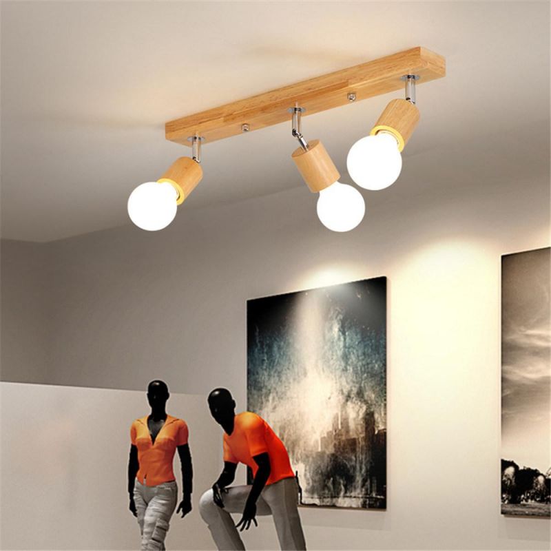 Nordic Solid Wooden Track Light Modern Wooden Chandelier Ceiling Lamps (WH-WA-20)