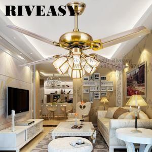 2017 High Quality Satin Nickel Lnvisible Fan Ceiling Fan Light
