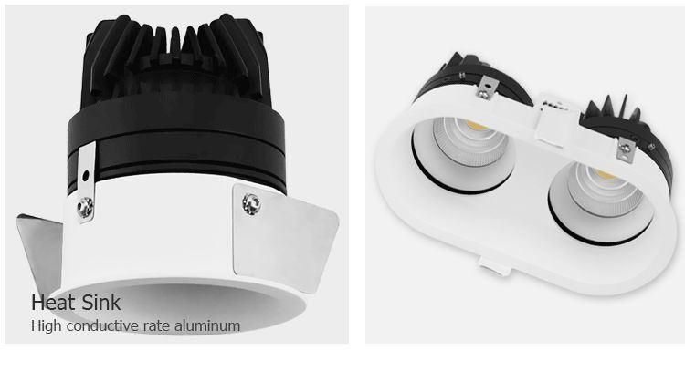 Single Head Aluminum 10W 15W Adjustable LED COB Recessed Spotlight Downlight