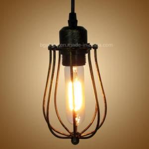 Indoor E27 Iron Cage Rustic Industrial Pendant Lights for Living Room, Restaurant