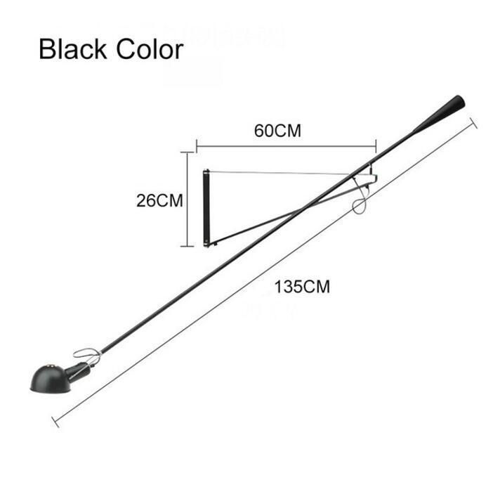 Art Decor LED Wall Mounted Bedside Light White Black Adjustable Long Arm Wall Lamp (WH-OR-199)