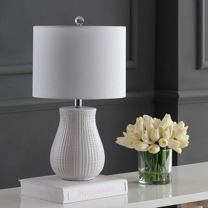 Collection Dayton White Bedroom Living Room Home Office Desk Nightstand Table Lamp