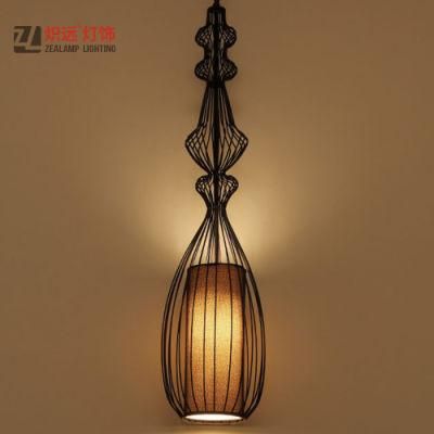 Decorative Office Lighting Black Metal Cage Pendant Lamp for Bar