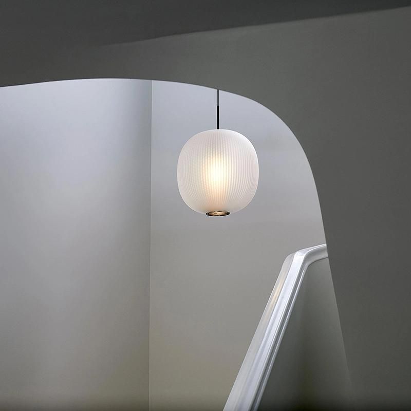 Retro Simple Glass Pendant Light Black White Lamp LED Home Restaurant for Living Room Pendant Lamp (WH-AP-136)