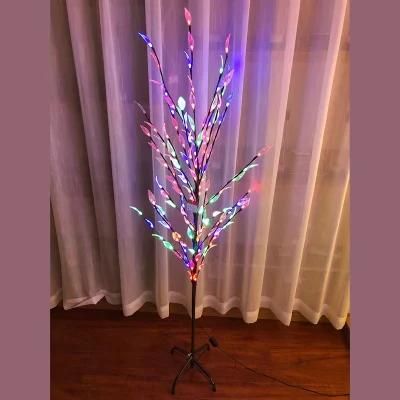 Multicolored Leaves Decorate Double Flash Light Tree Lamp for Gc-Lt-0060
