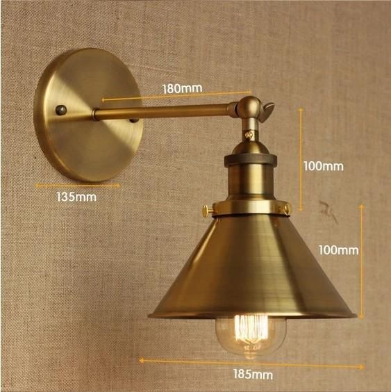Wrount Iron Brass Vintage Wall Lamp Light for Cafe Room Edison Brass Wall Lamp (WH-VR-105)