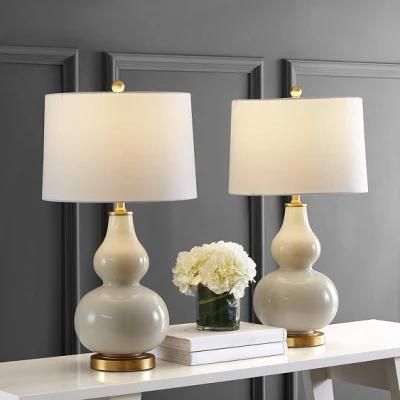 Europe Home Decor off White Porcelain Table Lamp for Bed Room Ceramic Table Lamp