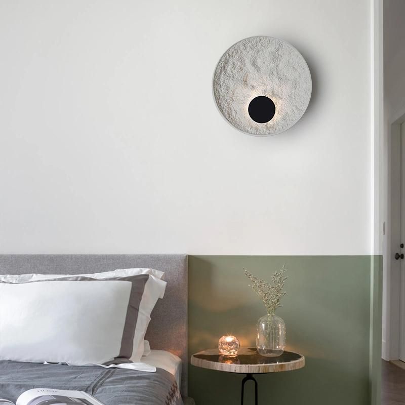 Round Moon White Body LED Home Wall Light Stairs Bedroom Corridor Wall Sconce Globe Light Fixture (WH-OR-60)