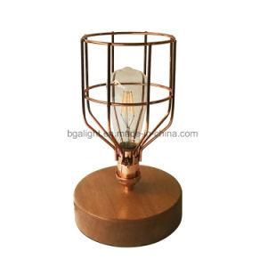 Industrial Wooden Base Gold Dinning Table Lighting for Bedroom