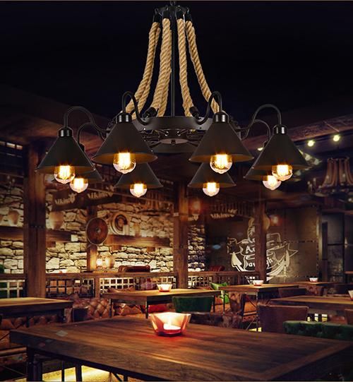 Industrial Modern Chandelier Pendant Light for Dinner Room Coffee Bar Decoration