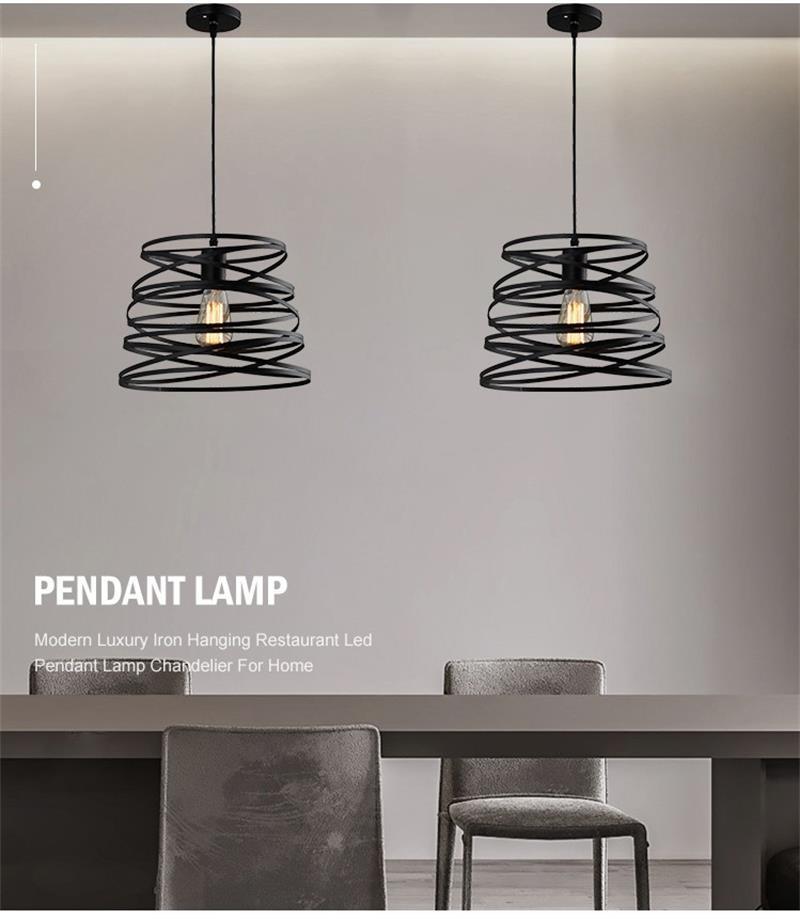 High Quality Chandeliers Lamp Matte Black Modern Decoration Indoor Light Living Room Bedroom Hanging Pendant Lamp