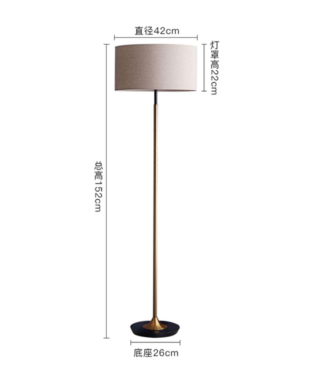 Metal Base Fabric Shade Corner Standing Modern Floor Lamps for Hotel Home Living Room Bedroom