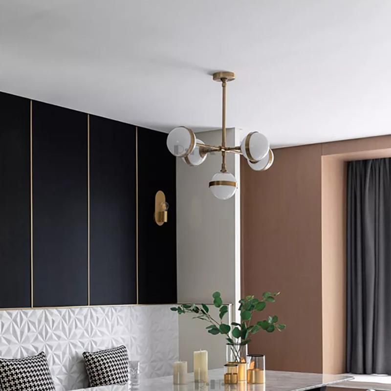Postmodern Nordic Long Striped Glass Living Room Lamp Dining Room Chandelier