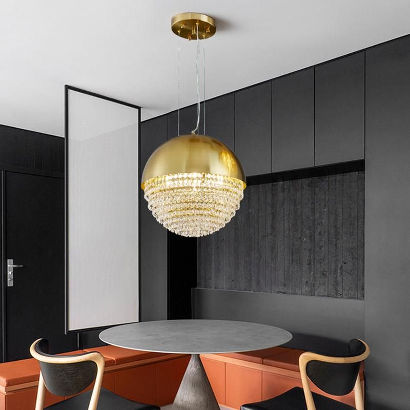 Ball Shaped Vintage Crystal Chandelier Bar Chandelier Bedroom Pendant Lamp