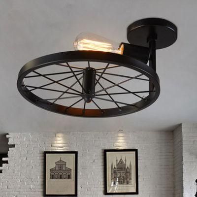 Retro Pull Down Wheel Ceiling Light Fixtures for Indoor Home Lighting (WH-LA-07)