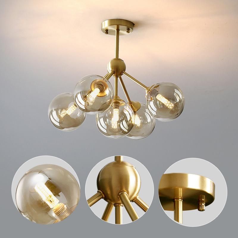 Bulb Modern Style Hotel Lobby Chandelier Bedroom Restaurant Pendant Lamp