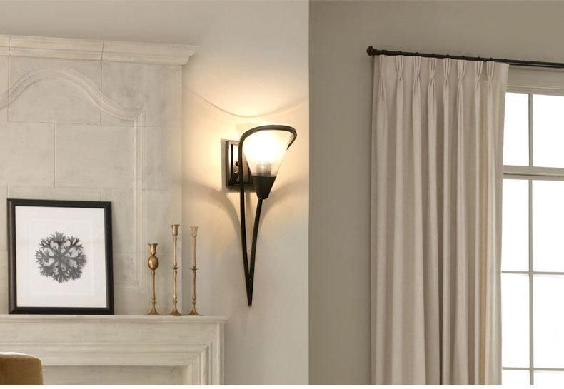 American Style Living Room Glass Lampshade Black Background Wall Lamp (WH-VR-27)