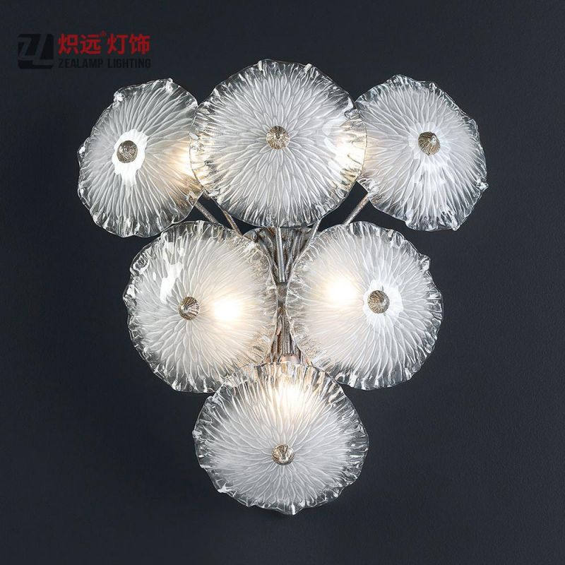 Irregular Circle Glass Lighting Customized Color Copper Sconce