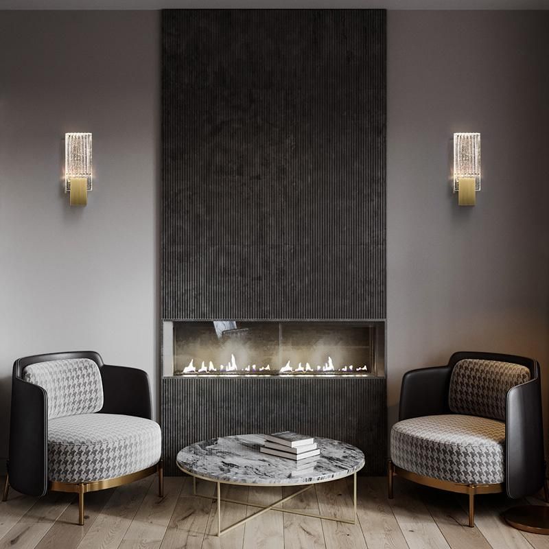 Living Room Crystal Bedside Lamp American Style Copper Bedroom Wall Lamp