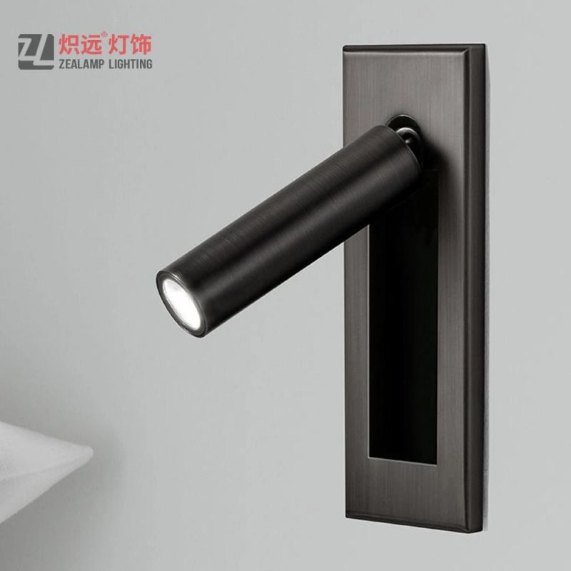 Modern CREE LED Hotel Bedside Reading Light Metal Wall Lamp