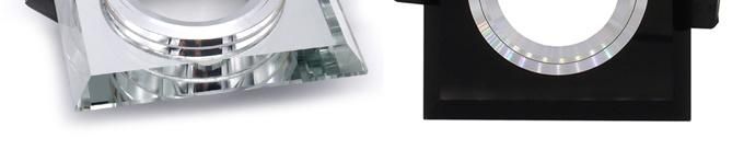 Black Crystal Square Fixed Lighting Fixture GU10 MR16 Downlight Housing Holder (LT2123)