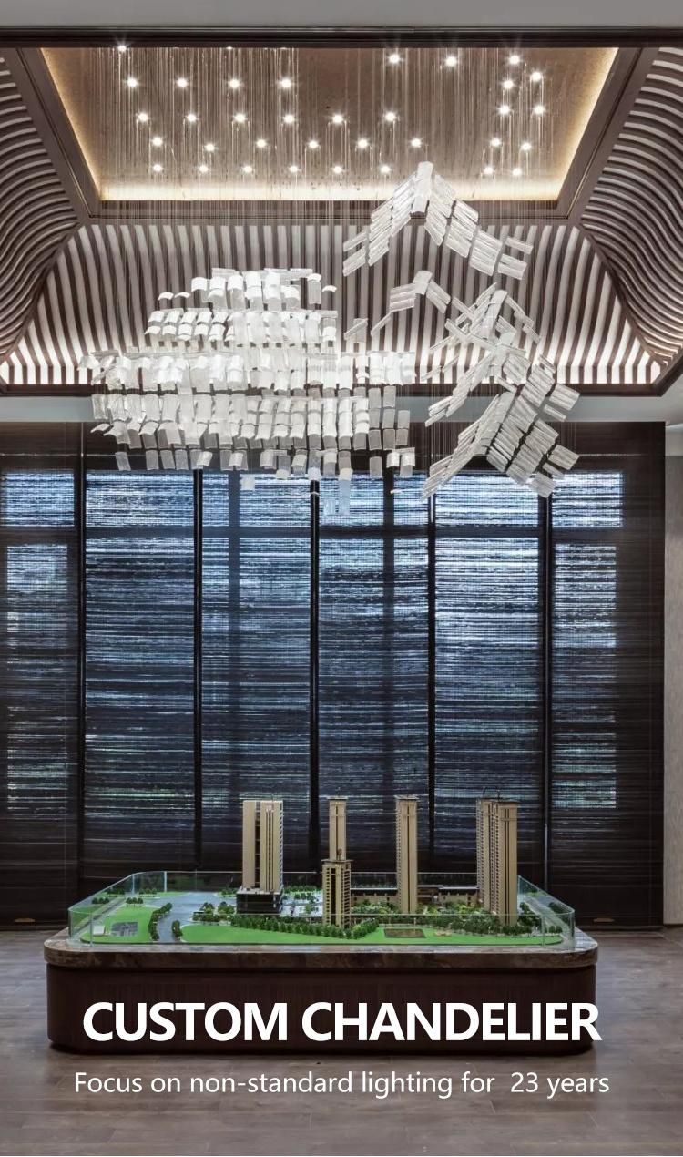 Nordic Style Villa Dining Hall Custom Commercial Project Luxury Glass Modern LED Chandelier Light