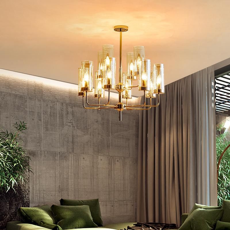Crystal Pendant Lights for Indoor Home Lighting Gold Color Chandelierr (WH-AP-104)
