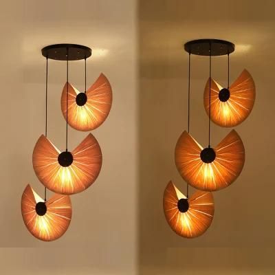 Floral Wooden Creative Chandelier Restaurant Mall Dining Room Pendant Lamp