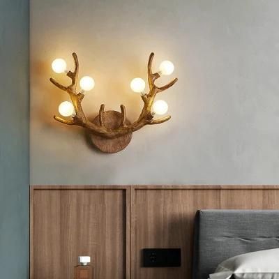 Antler Wall Lamp Northern European Living Room TV Background Wall Bedside Personality Creative Antler Wall Lamp Branch Lamp