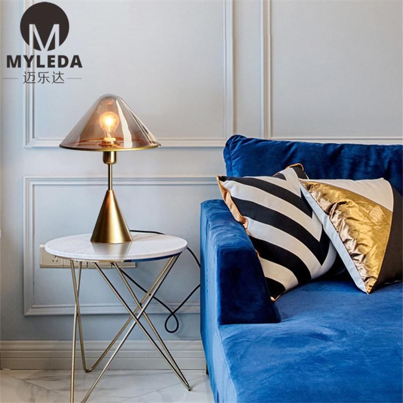 Modern Metal Glass Hotel Room Table Light