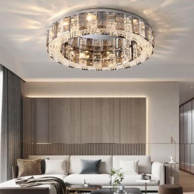 Modern Ceiling Lights for Bedroom Smoke Gray Crystal Indoor Lighting (WH-CA-56)