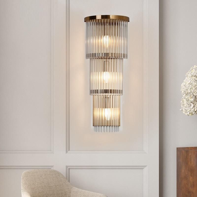 Postmodern Minimalist Nordic Light Luxury Crystal Wall Lamp Bedroom Bedside Lamp Living Room TV Background Wall Aisle Lamps