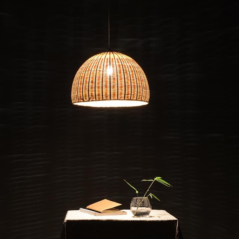 Wicker Basket Pendant Lights Kitchen Dining Room Sitting Room Decor (WH-WP-18)