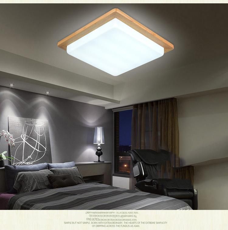 Nordic Wood Square LED ceiling Lights Wood Color Modern Minimalist Chinese Ceiling Lights (WH-WA-33)