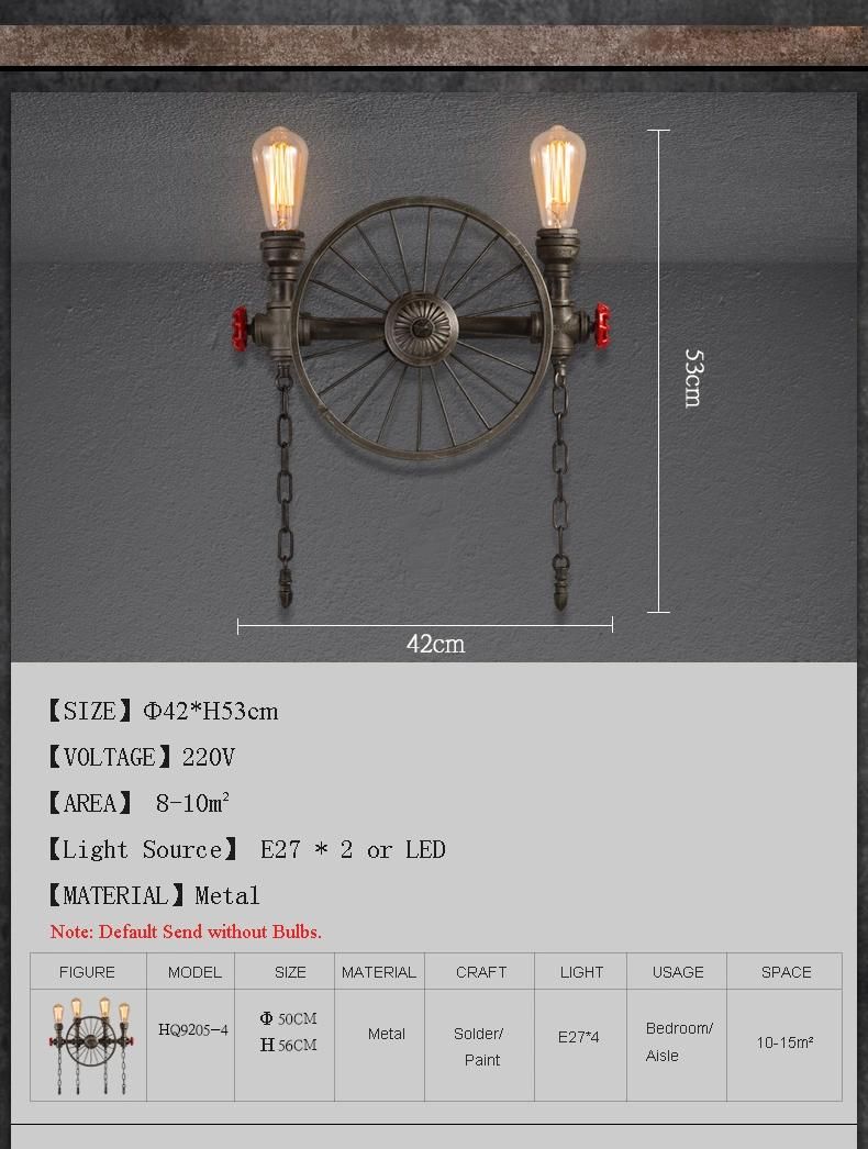 Loft Style Steampunk Decoration Retro Wall Lamp Vintage Industrial Lamp (WH-VR-89)