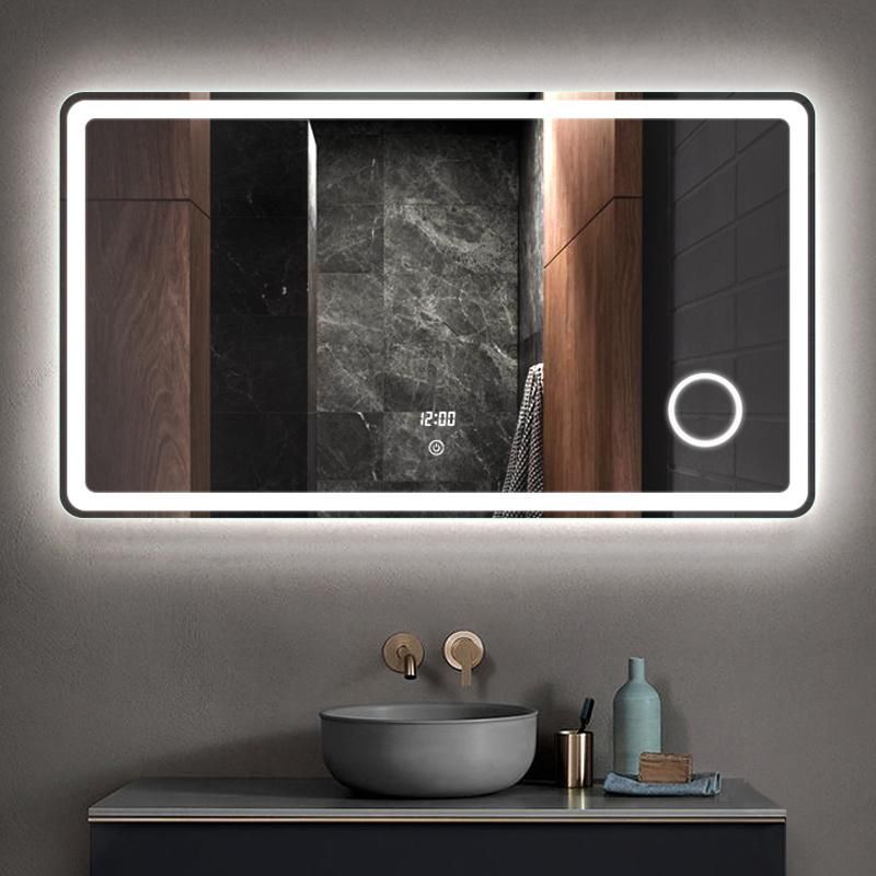 Wholesale Touch Control Indoor Aluminium Square LED Makeup Mirror Wall Lamp Lighting for Bathroom