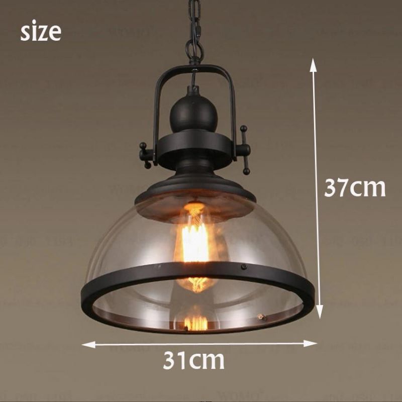 Vintage Industrial Glass Pendant Lights Loft Iron Antique Hanging Lamp (WH-GP-89)