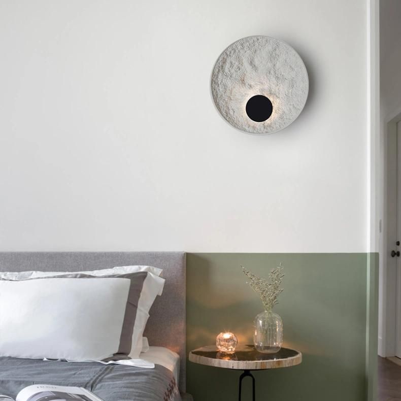 Round Moon White Body LED Home Wall Light Stairs Bedroom Corridor Wall Sconce Globe Light Fixture (WH-OR-60)